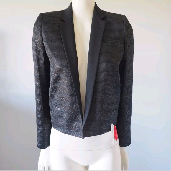 THE KOOPLES Puma Jacquard Blazer Jacket Black/Metallic Puma Print - Picture 4 of 8